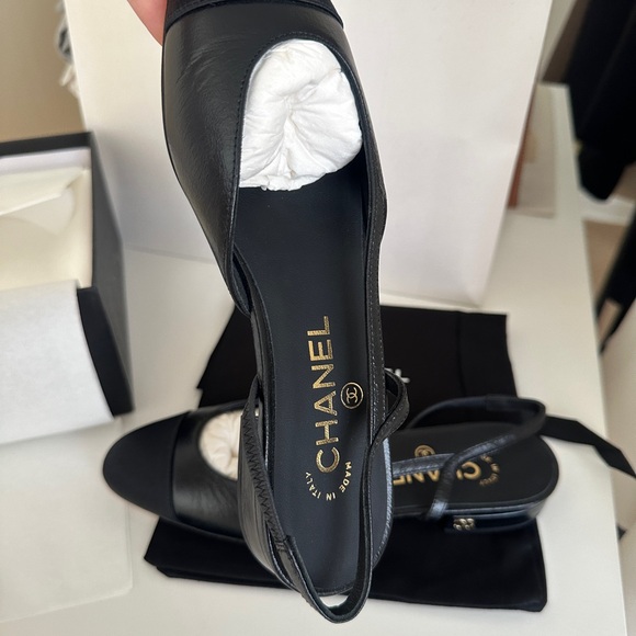 Chanel Slingback Patent calfskin leather flats 36.5 - Picture 4 of 9